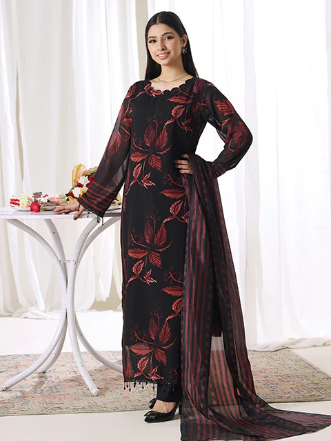 Autumn Ember - 2/3 Piece Elegant Lawn Set with Dupatta